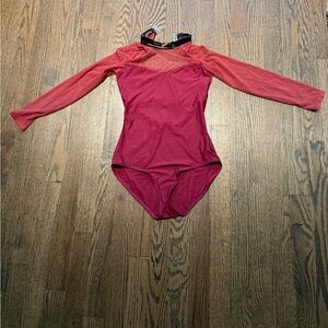 Elegant Red Long Sleeve leotard